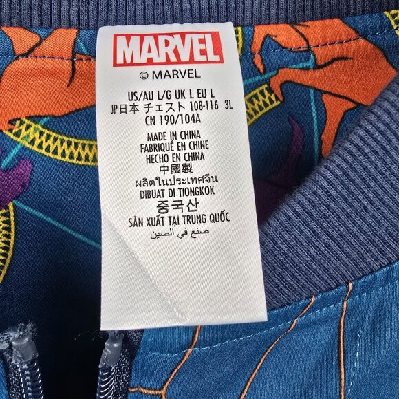 Marvel Blue & Orange Printed Zip-Up Jacket Large Made Of Polyester - Picture 7 of 11